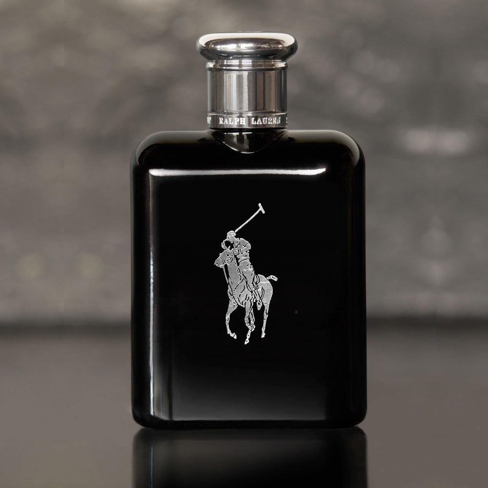 RALPH LAUREN FRAGRANCES - Polo Black - Eau de Toilette - Men's Cologne - Woody & Fresh - With Patchouli, Sandalwood, and Mandarin - Medium Intensity