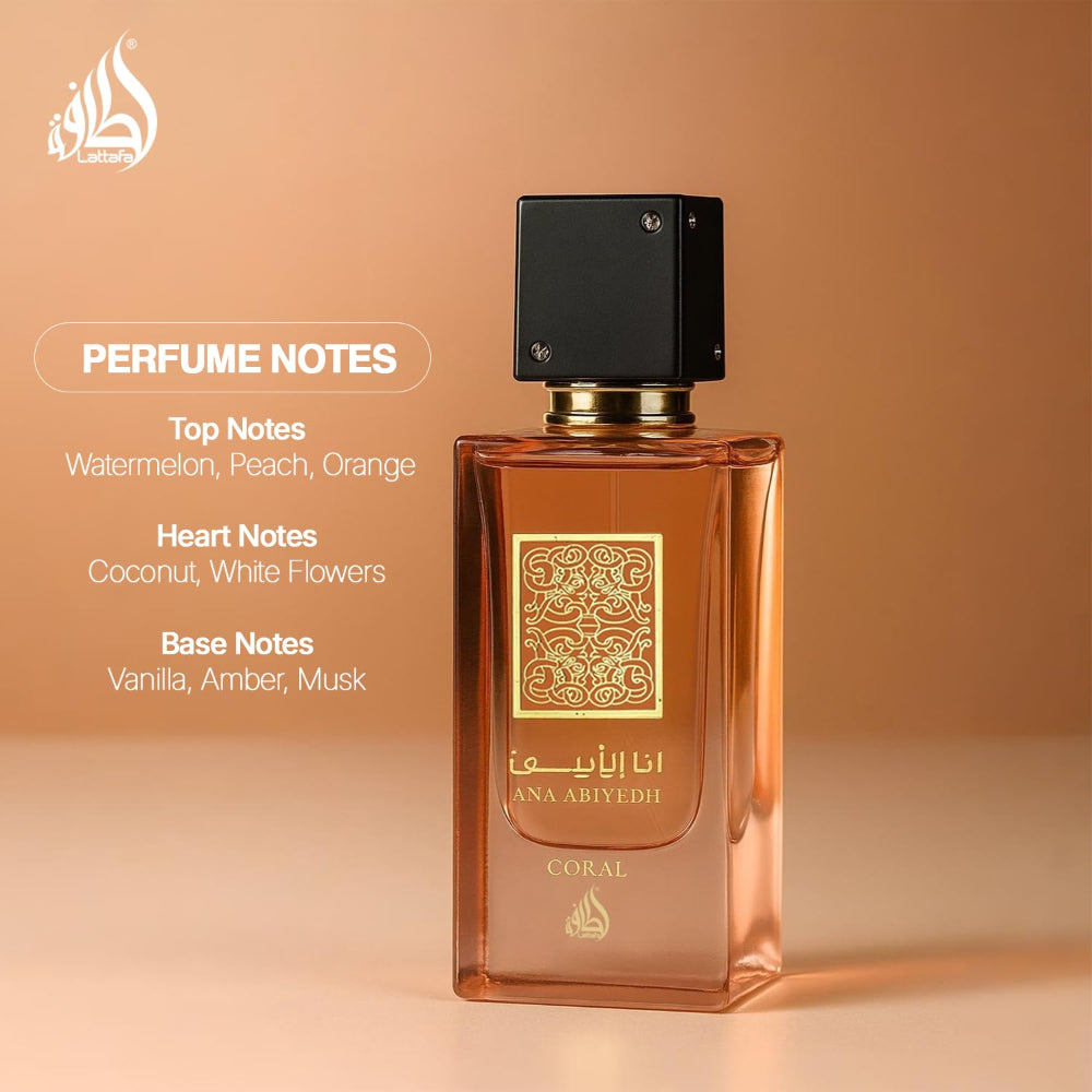 Lattafa Ana Abiyedh Coral for Unisex Eau de Parfum Spray 100ML